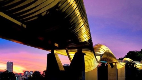 Henderson Wave Bridge in Singapore Sunset
