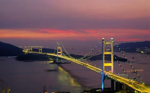 Tsing Ma Bridge in Hong Kong 