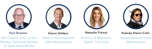 Special Guest Speakers Rail Networking Event Paul Breame Simon Filders Natasha Prevot Ksenija Stanic-Colic