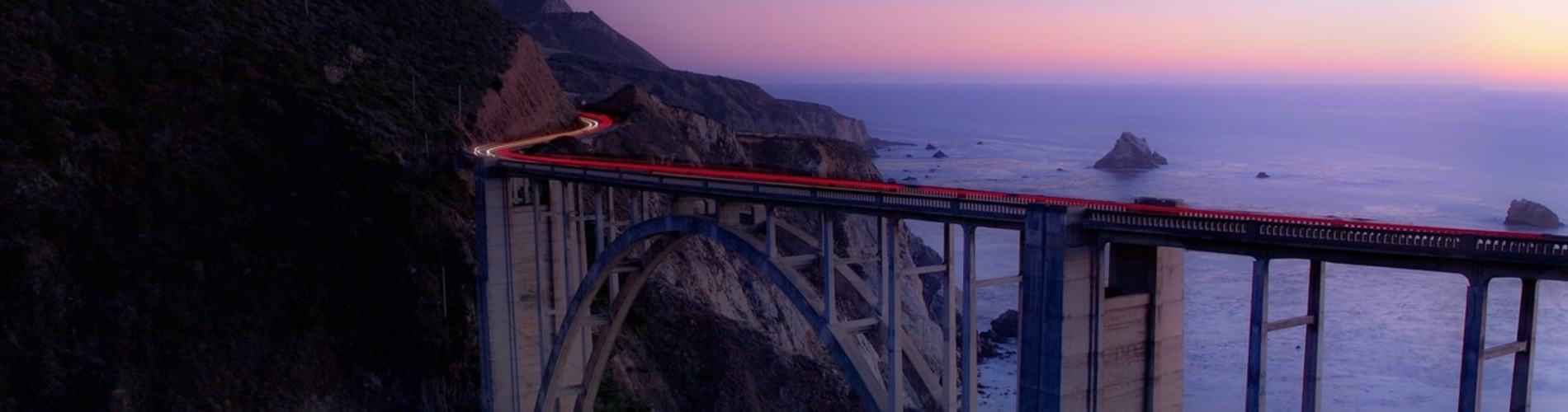 Pacific coast highway during the sunset